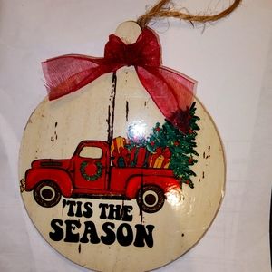 Handmade Vintage Red Truck Ornament